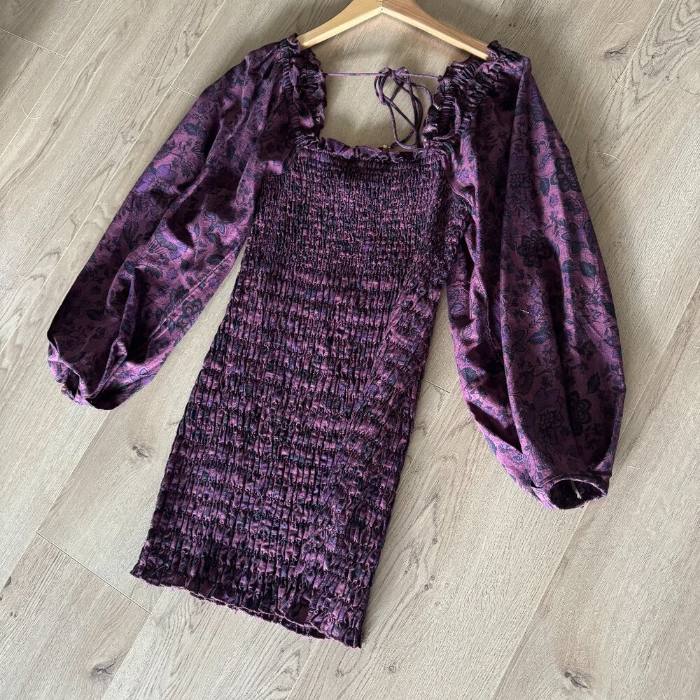 Free People fitted long sleeve mini dress